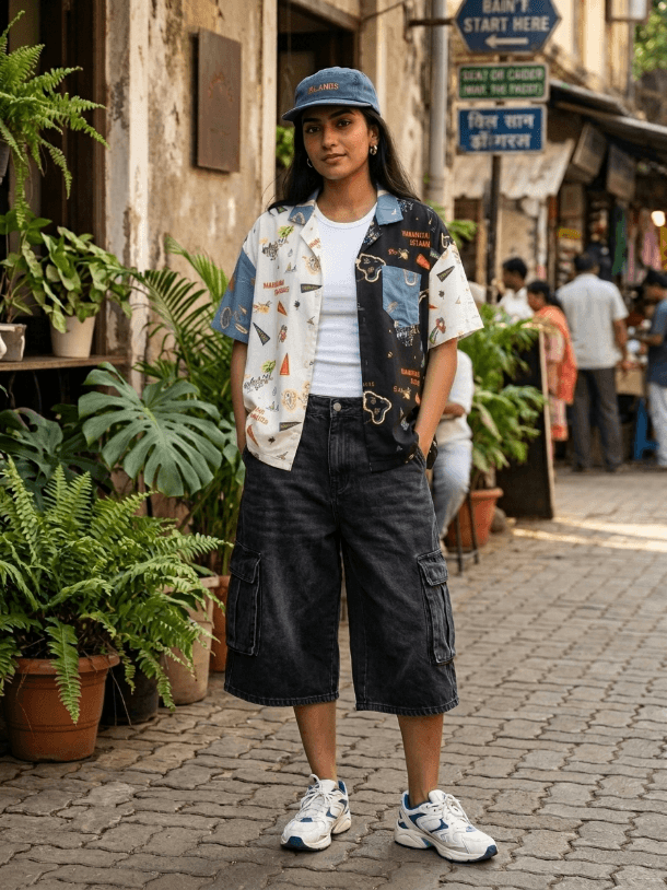 Hawaiian Print Oversized Shirt