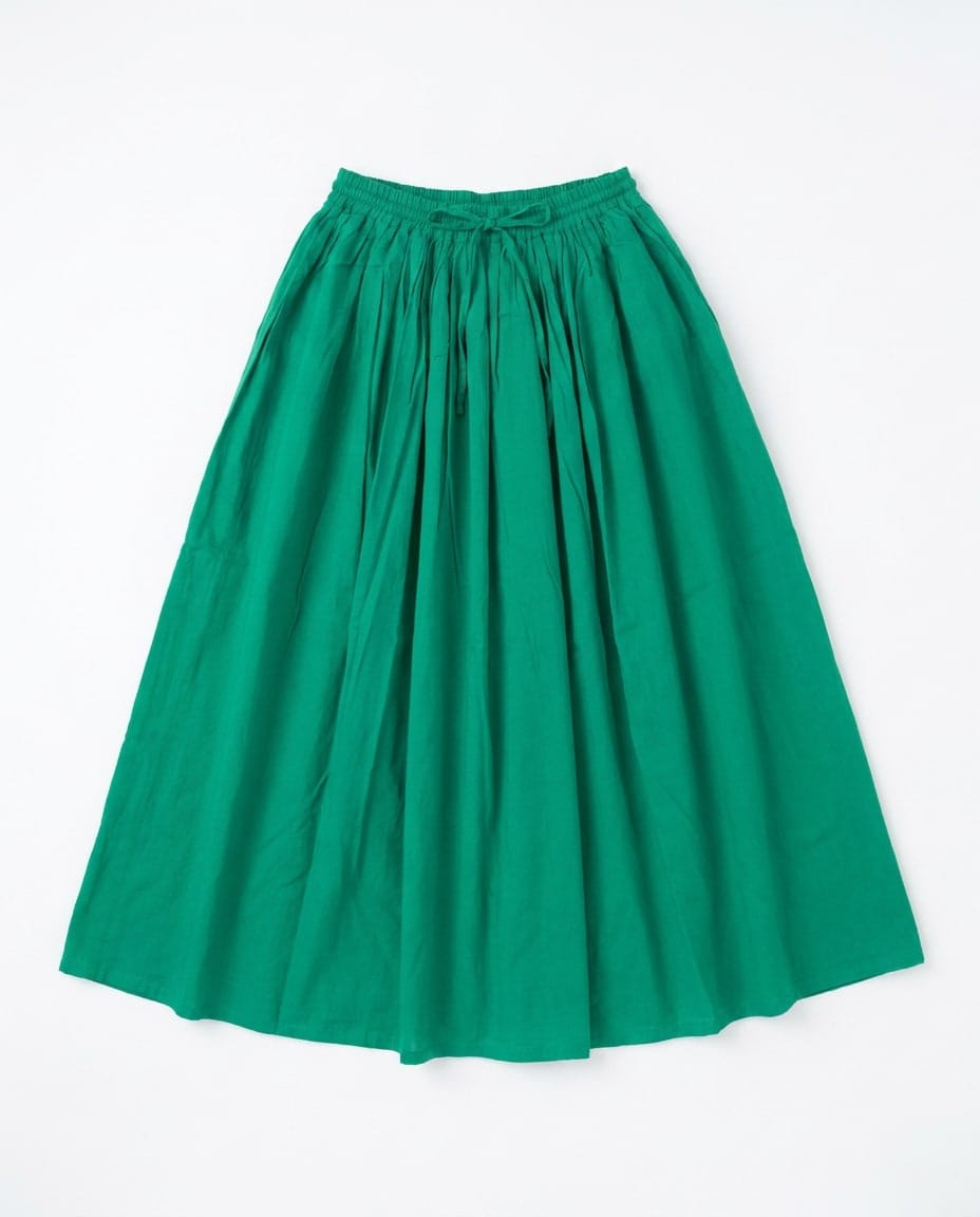 Emerald Gathered Cotton Skirt
