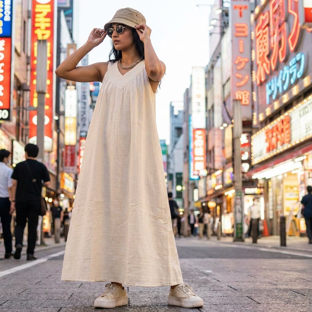 Ivory Pleated Dress