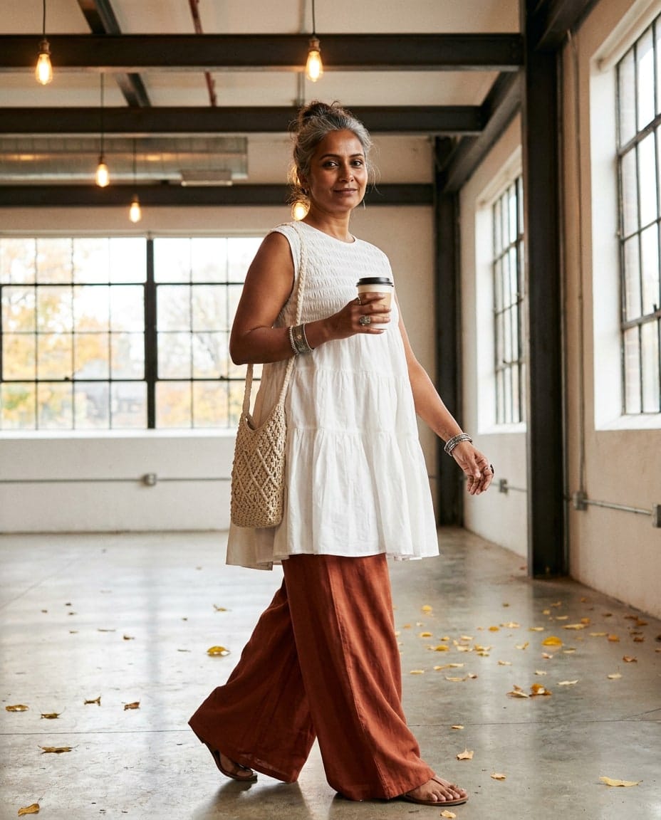 Ivory Tiered Cotton Dress