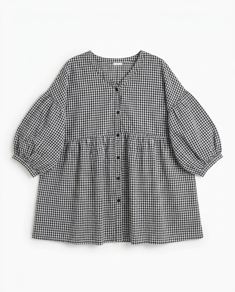Monochrome Check Oversized Dress