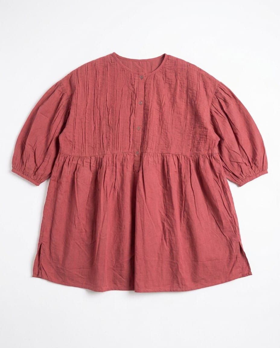 Rust Ruched Cotton Top