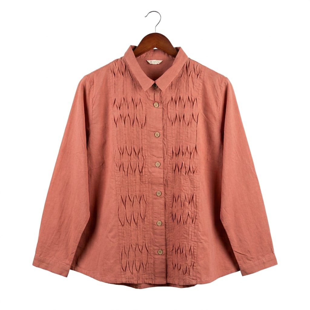 Terracotta Pleated Shirt
